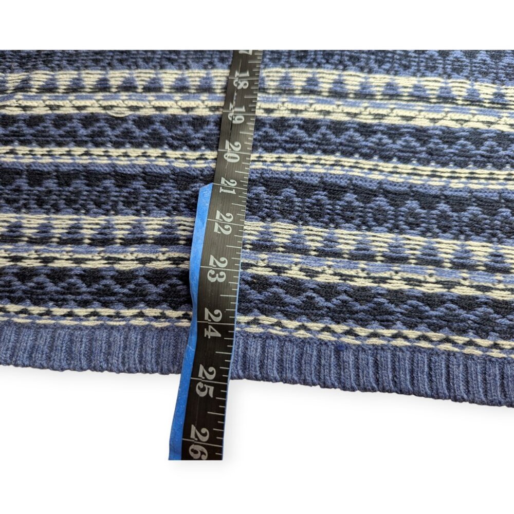 Croft & Barrow Chic Blue and White Knit Open Front Cardigan Petite Medium - Picture 11 of 11